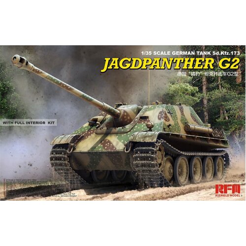 Ryefield 1/35 Jagdpanther G2 w/full interior &workable track links Plastic Model Kit