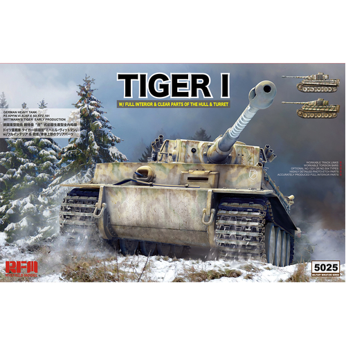 Ryefield 1/35 Tiger I early production w/full interior & clear parts & workable track links