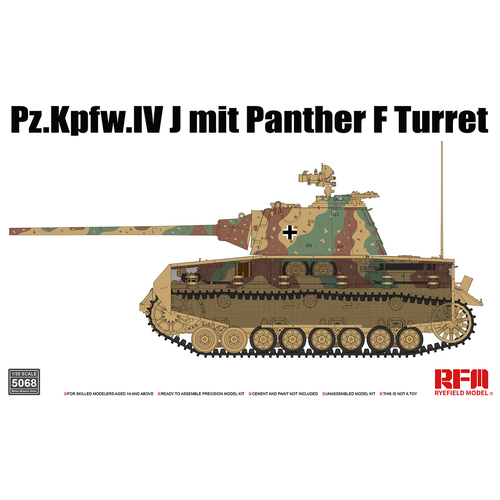 Ryefield Pz.Kpfw.IV J w/ Panther F Turret Plastic Model Kit