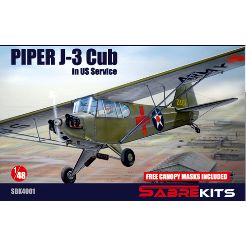 SabreKits 1/48 Piper J-3 Cub "US Service" Plastic Model Kit