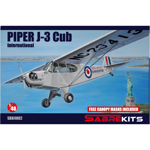 SabreKits 1/48 Piper J-3 Cub "Internationa"l Plastic Model Kit