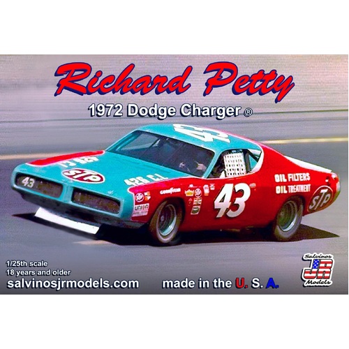 Salvinos J R 1/25 Richard Petty 1972 Dodge Charger "Talladega" Plastic Model Kit