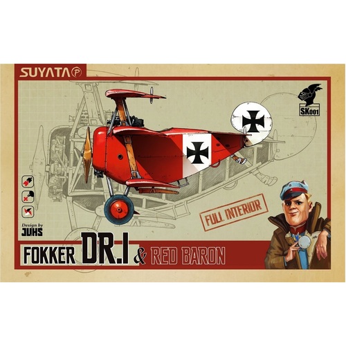 Suyata Fokker Dr.I & Red Baron Plastic Model Kit