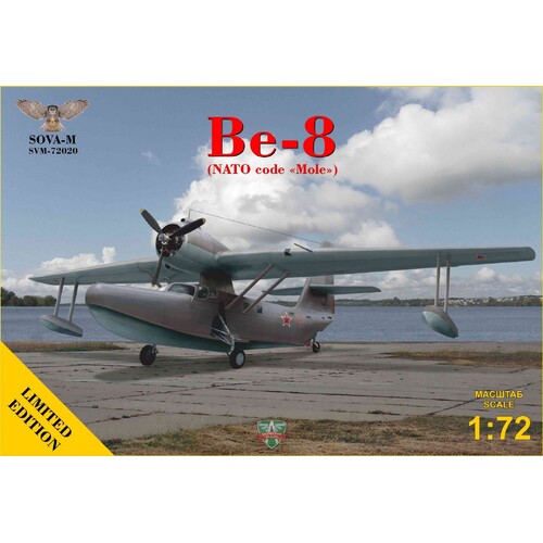 Sova-M 1/72 Be-8 passenger amphibian aircraft Plastic Model Kit