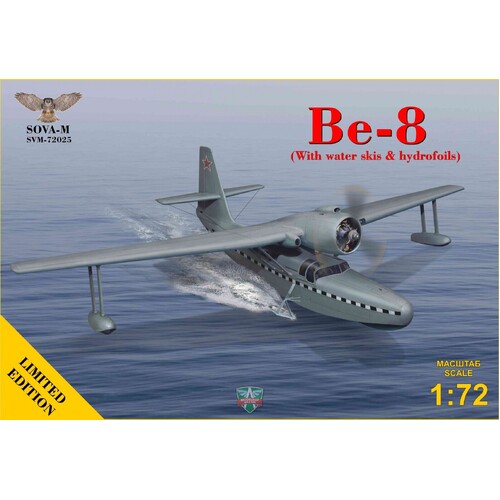 Sova-M 1/72 Be-8 amphibian aircraft (with water skis & hydrofoils) Plastic Model Kit