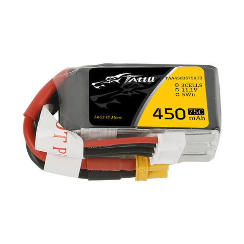 Tattu 450mAh 75C 11.1V 3S1P Lipo Battery (XT30 Plug)