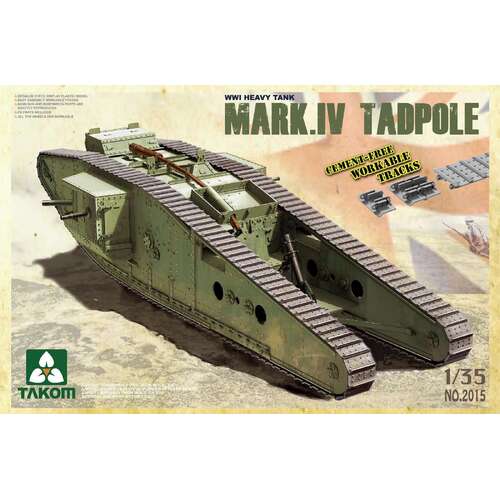 Takom 1/35 WWI Heavy Battle Tank Mark IV Male Tadpole w/Rear mortar Plastic Model Kit [2015]