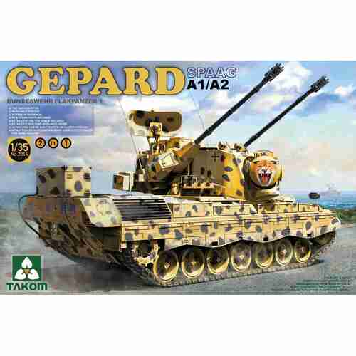 Takom 1/35 Bundeswehr Flackpanzer1 Gepard SPAAG A1/A2 2 in 1 Plastic Model Kit