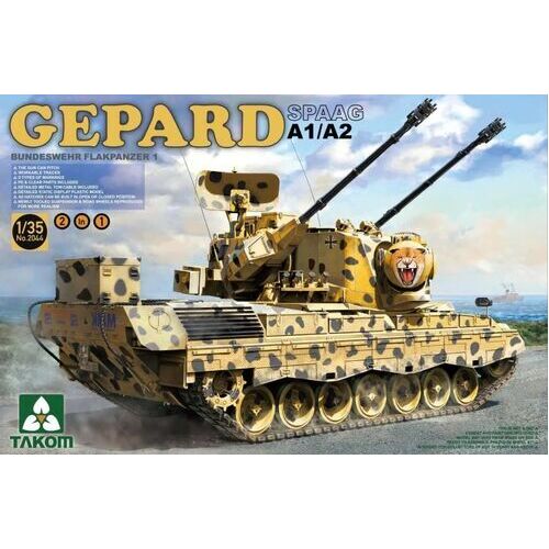 Takom 1/35 Bundeswehr Flackpanzer1 Gepard SPAAG A1/A2  2 in 1 Plastic Model Kit [2044X]