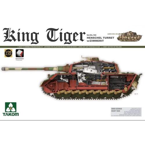 Takom 1/35 Sd.Kfz.182 King Tiger Henschel Turret w/Zimmerit and interior Plastic Model Kit