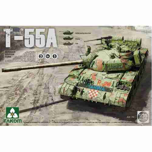 Takom 1/35 Russian Medium Tank T-55 A [3 in 1] Plastic Model Kit [2056]