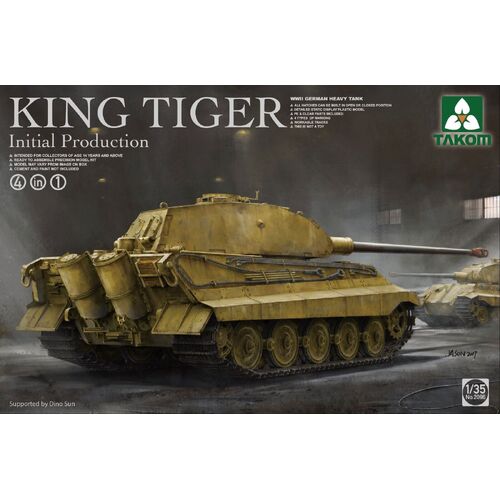 Takom 1/35 WWII German Heavy Tank King Tiger Initial Production 4 in 1 Plastic Model Kit