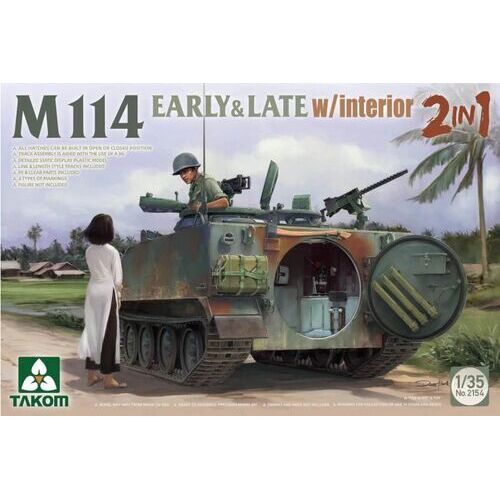 Takom 1/35 M114 EARLY & LATE w/interior 2 in 1 Plastic Model Kit [2154]