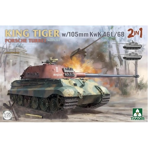 Takom 1/35 King Tiger w/105mm KwK 46L/68 2IN1 Plastic Model Kit