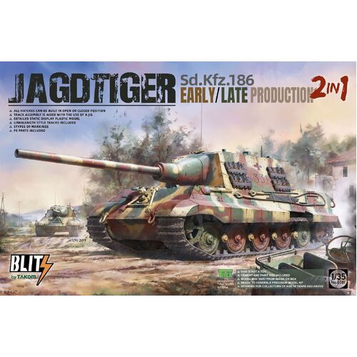 Takom 1/35 Sd.Kfz.186 Jagdtiger early/late production 2 in 1 Plastic Model Kit