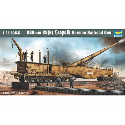 Trumpeter 1/35 280mm K5 E Leopold German Rail Road Gun Plastic Model Kit [00207]