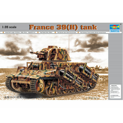 Trumpeter 1/35 France 39(H) TANK SA 38  37mm gun