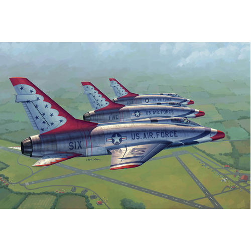 Trumpeter 1/48 F-100D in Thunderbirds livery