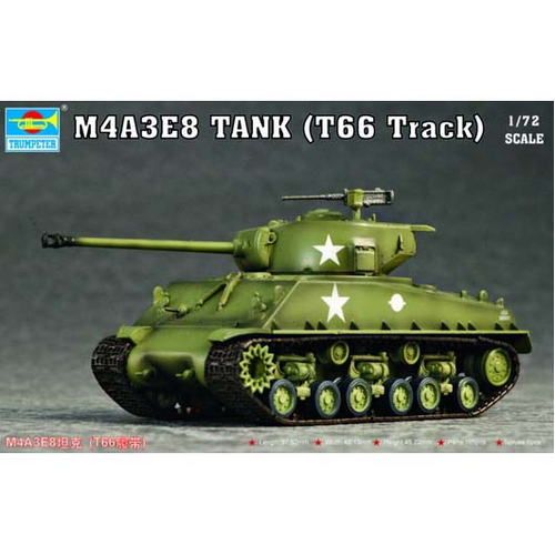 Trumpeter 1/72 M4A3E8 Tank (T66 Track)