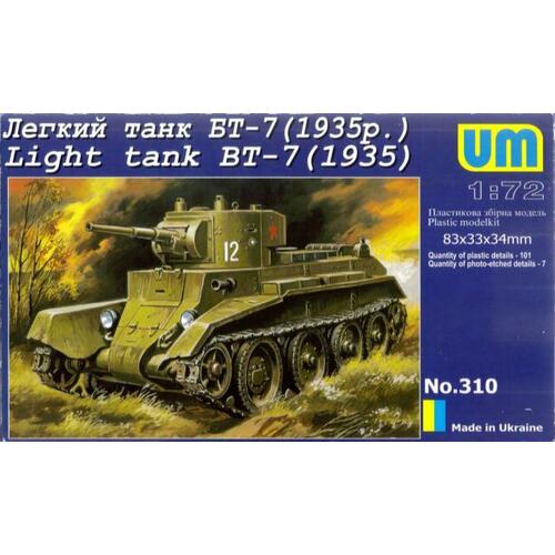 UM-MT 1/72 SOVIET LIGHT TANK BT-7 (model 1935 ) Plastic Model Kit