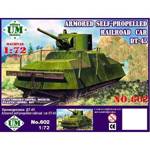 UM-MT 1/72 Armored Self-propelled Railroad car DT-45 Plastic Model Kit