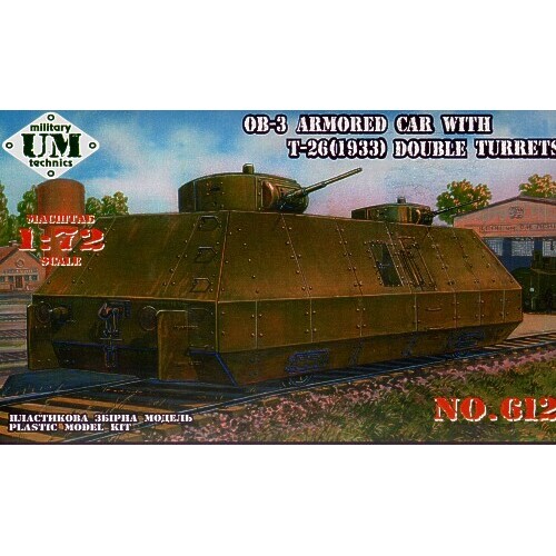 UM-MT 1/72 OB.-3 armored car with T-26 (1933 double turret) Plastic Model Kit