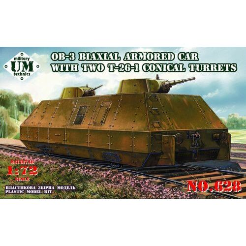 UM-MT 1/72 OB.-3 Biaxial armored car with two T-26-1 conical turrets Plastic Model Kit