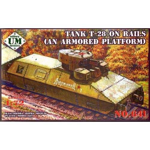 UM-MT 1/72 T-28 on rails (an armored platform) Plastic Model Kit