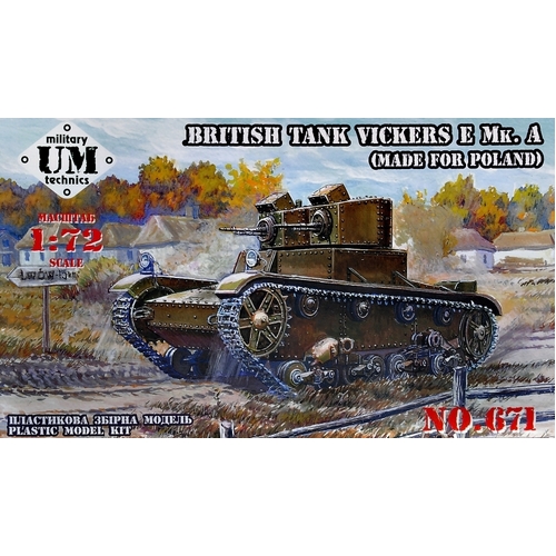 UM-MT 1/72 British Tank Vickers E Mk.A (made for Poland) - resin tracks Plastic Model Kit