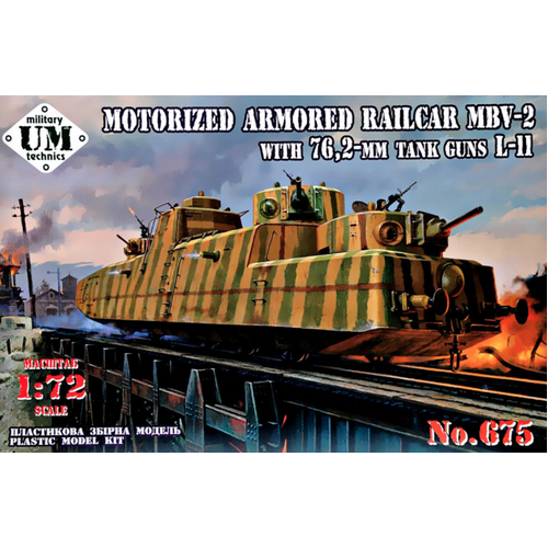 UM-MT 1/72 Armored train, Red Army MBV w/tank gun L-11. WWII Leningrad front Plastic Model Kit