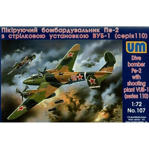 Unimodels 1/72 Dive bomber Pe-2 with VUB-1 (110 series)  Plastic Model Kit