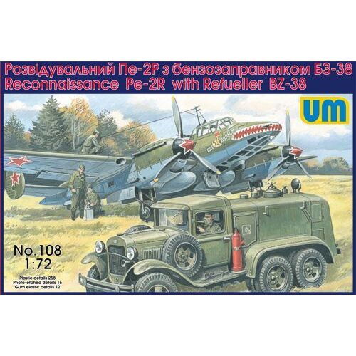 Unimodels 1/72 Reconnaissance Pe-2R with Refueller BZ-38 Plastic Model Kit