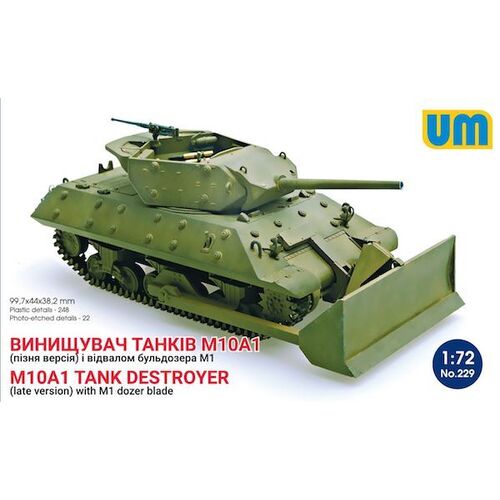 Unimodels 1/72 M10A1 Tank destroyer with M1Dozer Blade Plastic Model Kit