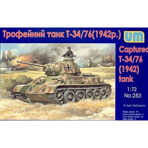 Unimodels 1/72 Captured T34/76 tank (1942) Plastic Model Kit