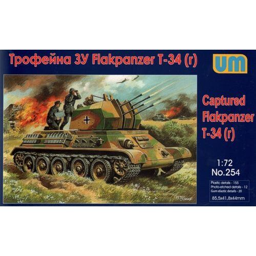 Unimodels 1/72 Captured Flakpanzer T-34 Plastic Model Kit