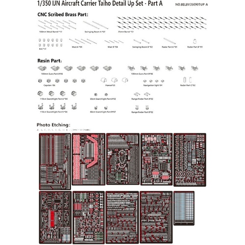 Very Fire 1/350 IJN Aircraft Carrier Taiho Detail Up Set - Part A