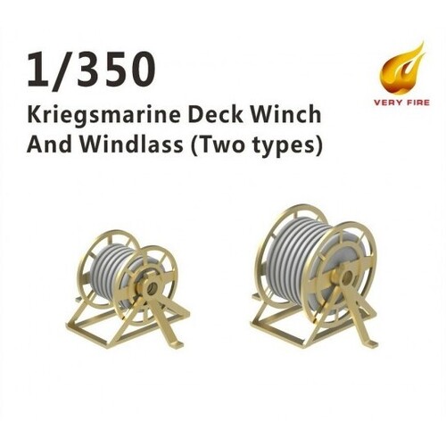 Very Fire 1/350 Kriegsmarine deck winch and windlass 2 types (22 sets)