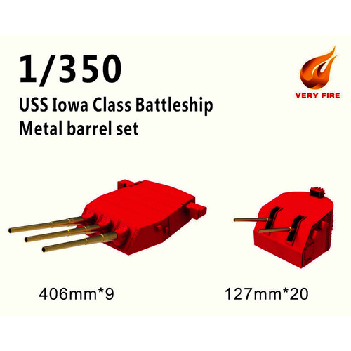 Very Fire 1/350 USS Iowa Class Metal Barrels Set (406mm*9,127mm*20)