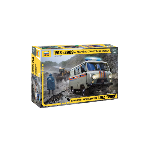 Zvezda 1/43 UAZ 3909 Emergency Service Car Plastic Model Kit