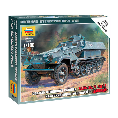 Zvezda 1/100 Sd.Kfz.251/1 Ausf.B Plastic Model Kit