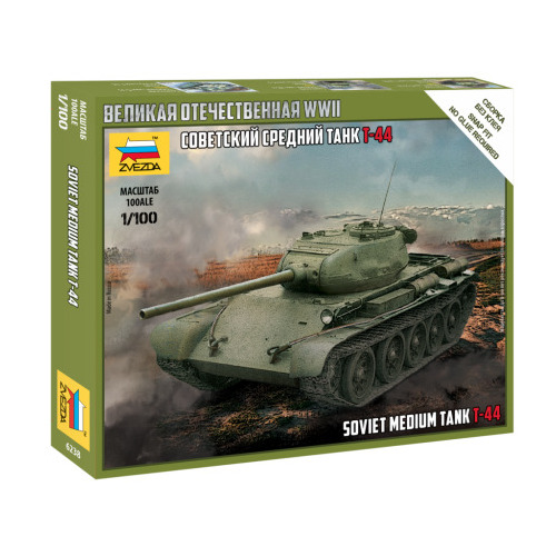 Zvezda 1/100 T-44 Soviet Tank Plastic Model Kit