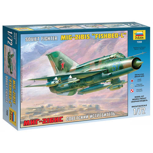 Zvezda 1/72 MIG-21 BIS Soviet Fighter Plastic Model Kit